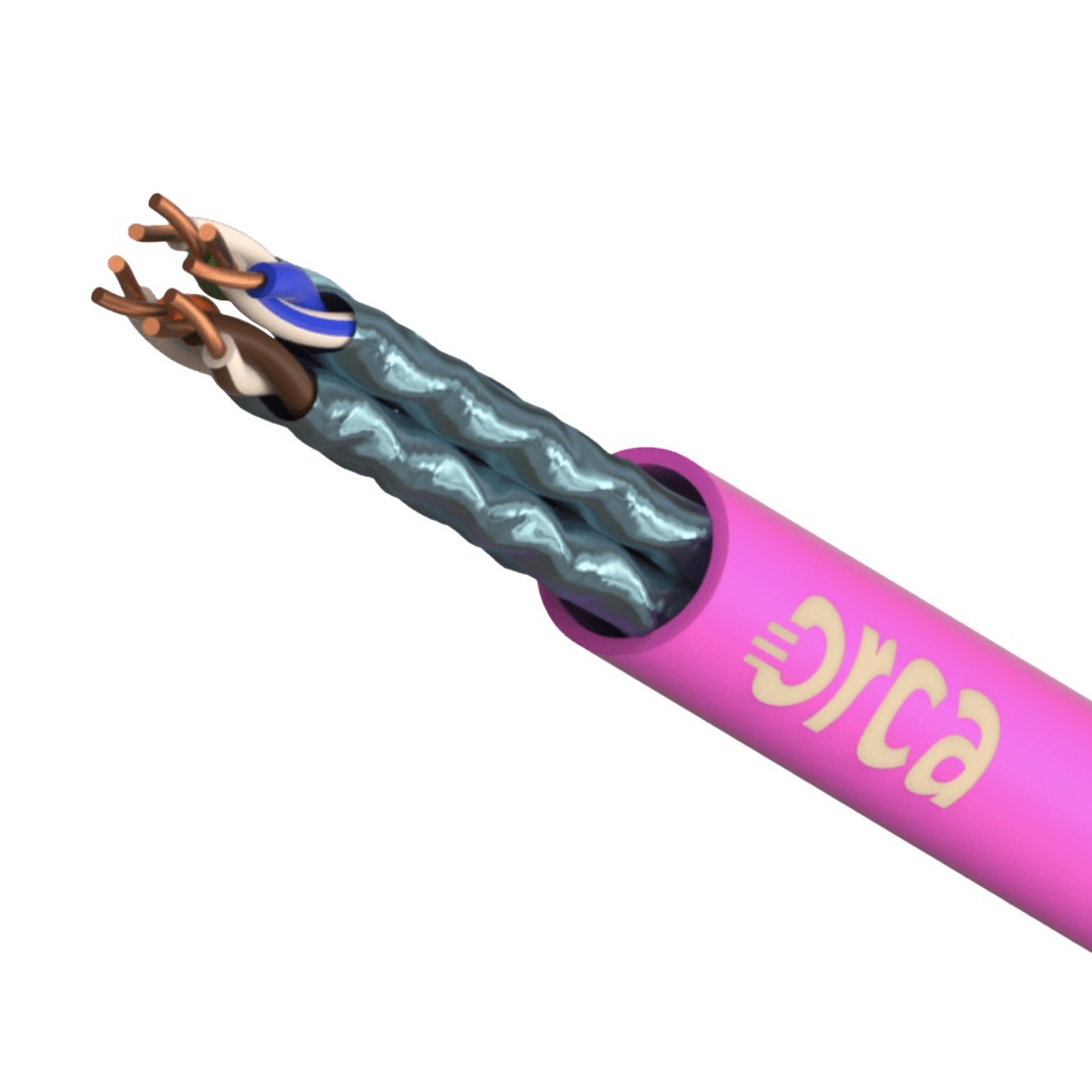 OC-CVR-212214-22 ORCA - Cavo schermato U-FTP Cat.6A AWG 23, 4cp, guaina LSZH - CPR Class B2ca (s1a,d1,a1) - Magenta (reel 500) - immagine 1