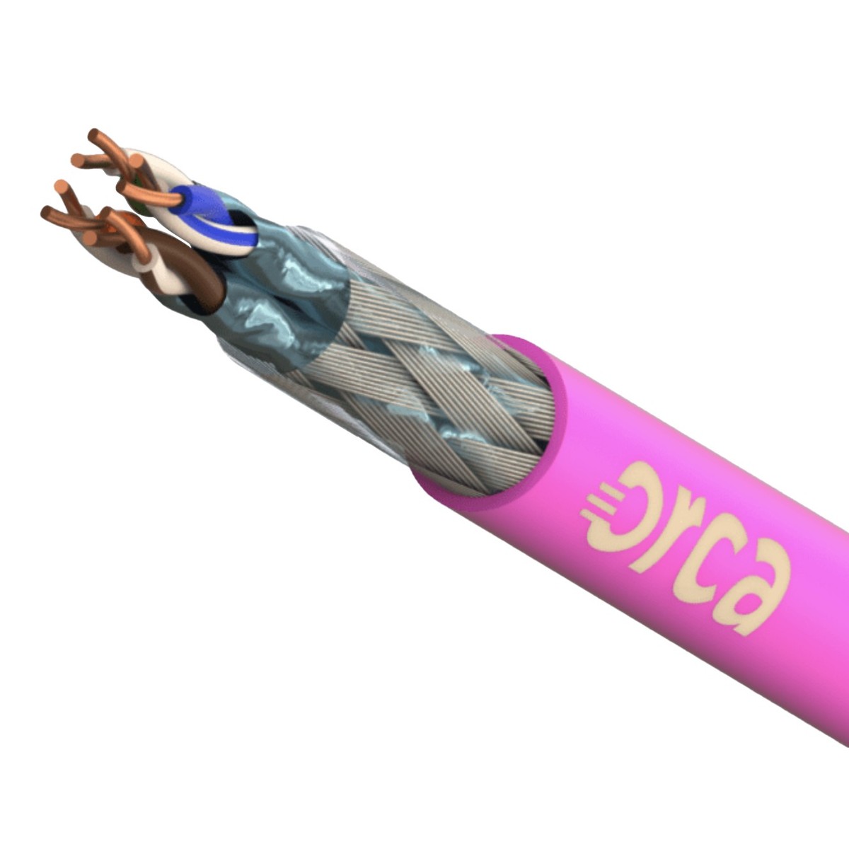 OC-CVR-212216-01 ORCA - Cavo schermato S-FTP Cat.7 AWG 23, 4cp, guaina LSZH - CPR Class B2ca (s1a,d1,a1) - Magenta (reel 500) - immagine 1