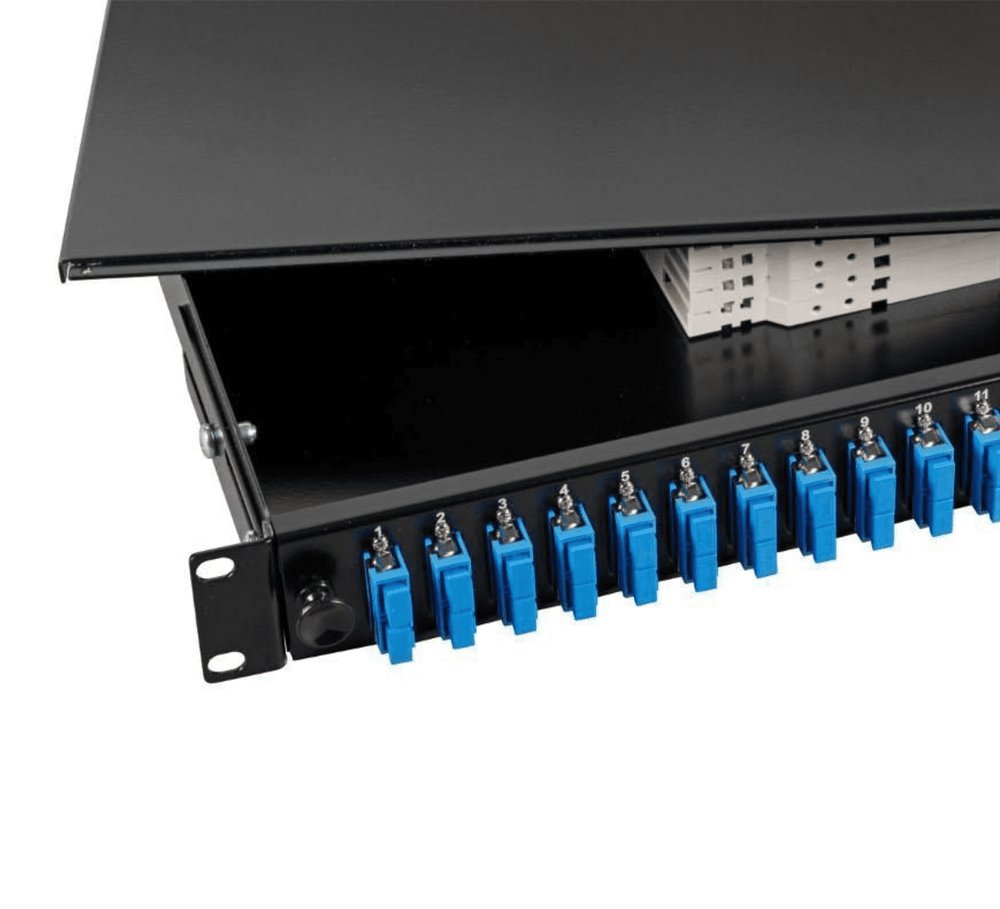 OC-FPP-170510-24 ORCA - Cassetto ottico ST 24p 1U con 24 bussole multimodali OM1/4 - immagine 1