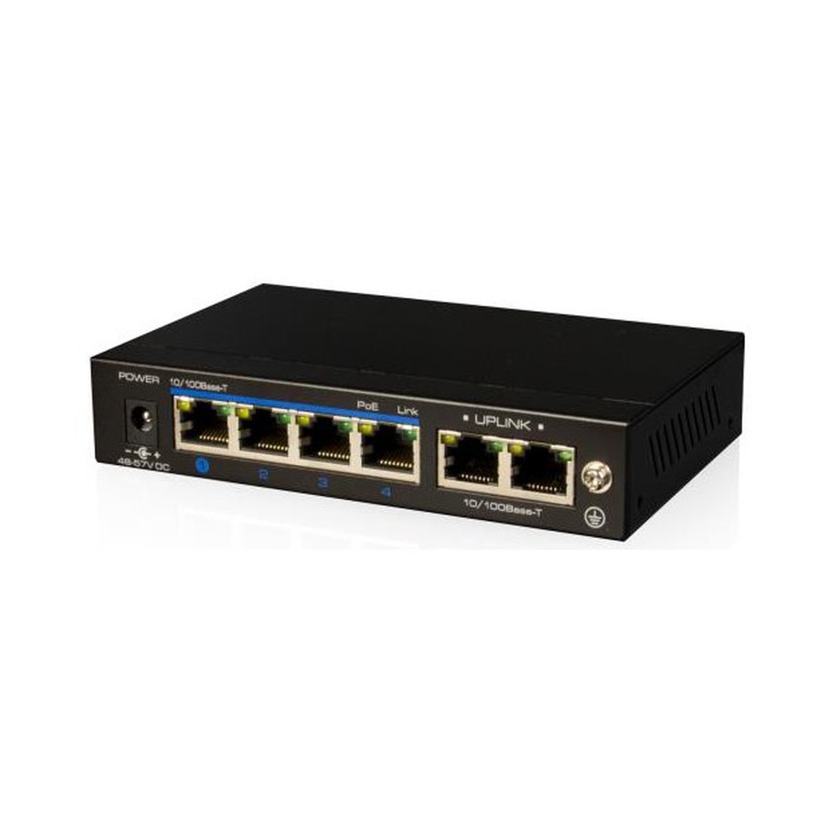 OC-LAN-481212-04 ORCA - Switch 4 Porte 10/100 POE (PoE bgtm 60W) + 2 porte 10/100 per uplink - immagine 1