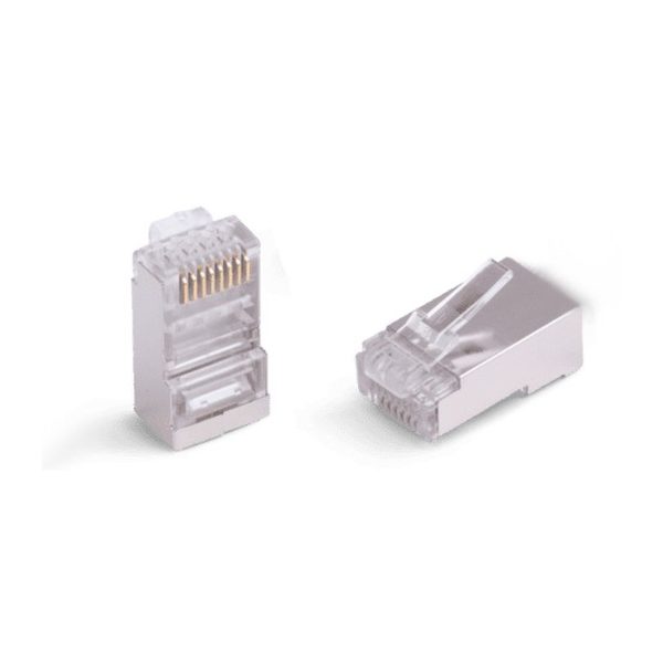 ORCA - Plug a 8 posizioni schermato per cavo rigido Cat5E (moq. 50 pz.)
