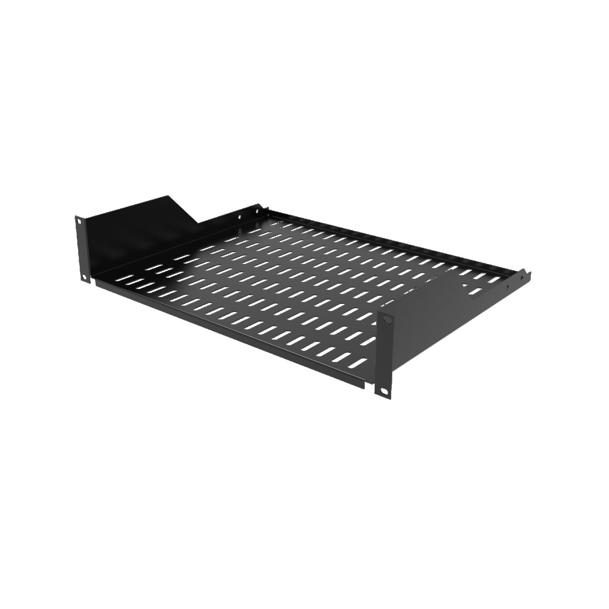 OC-RAC-350019-01M ORCA - Ripiano a sbalzo profondo 350mm, 2U, colore nero, 35Kg - immagine 1