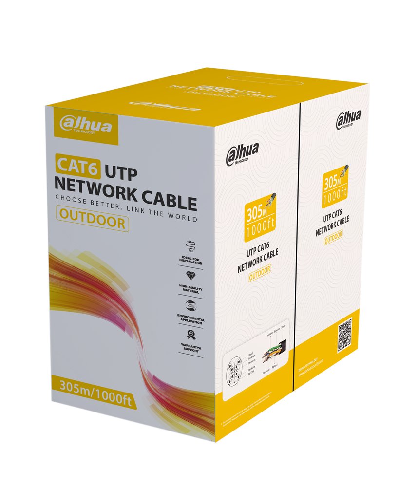 PFM920-6UN Cavo UTP CAT6 esterno 305 m PVC+MDPE rip cord nero - immagine 1