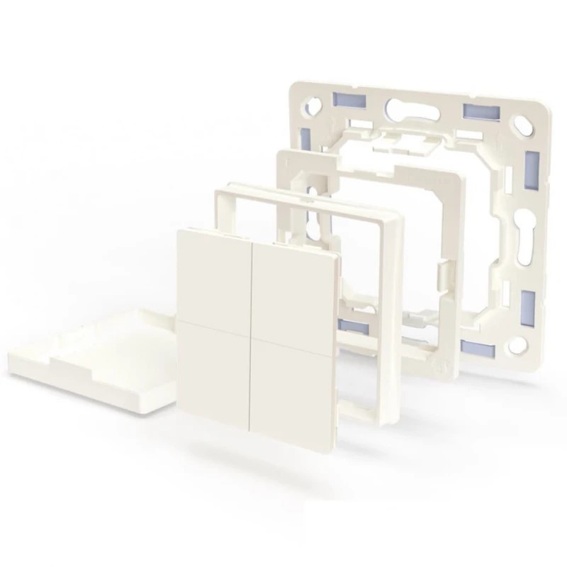 SH-BWS4L Shelly BLU Wall Switch 4 (+Legrand adapter) - Pulsante a muro Bluetooh 4 tasti. Colore bianco - immagine 1