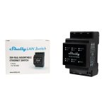 Shelly LAN Switch - Switch di rete DIN rail con 5 porte RJ45 ethernet. Colore nero