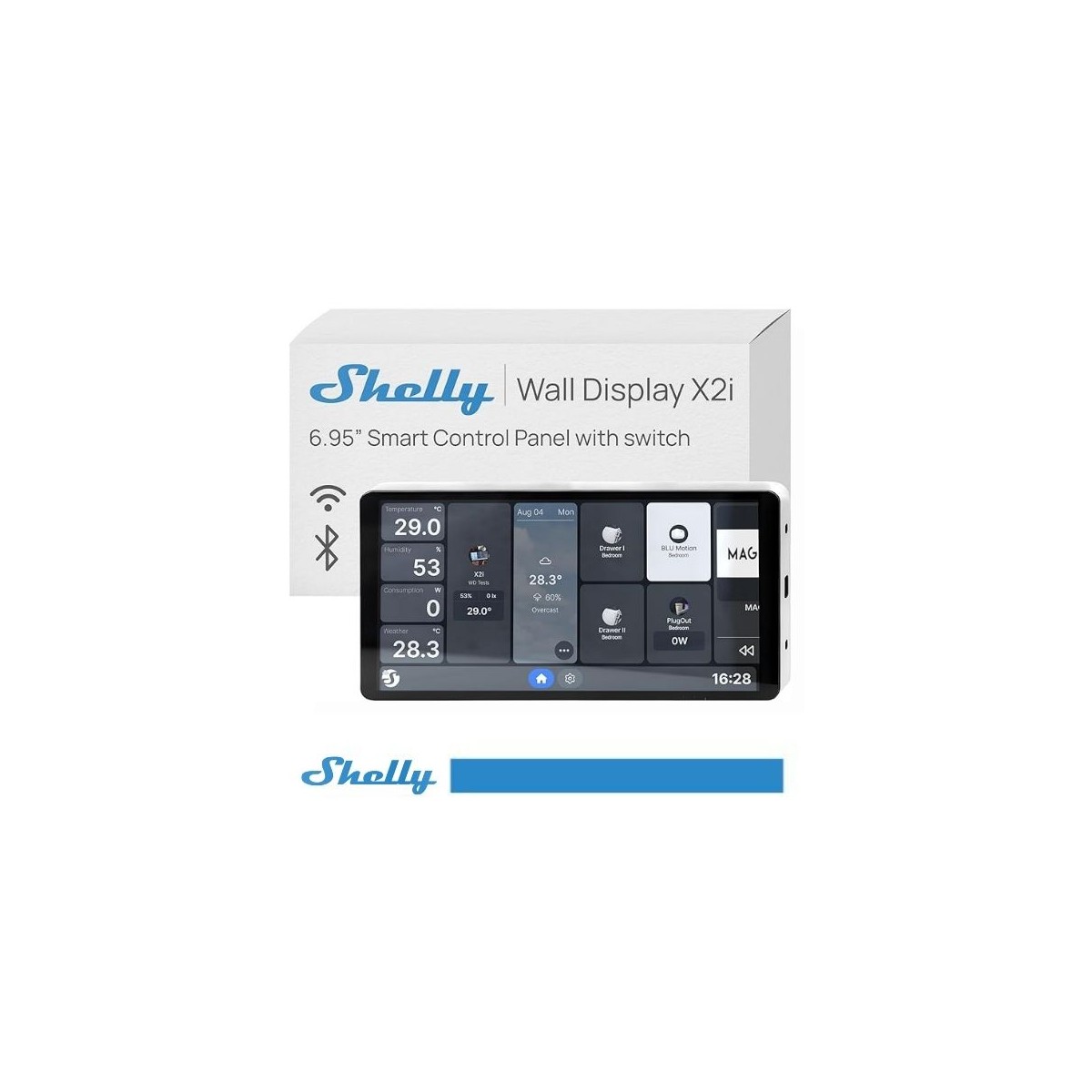 SH-WALLSKITX2I Shelly Wall Display X2i Grigio - 6.9". Colore grigio - immagine 1
