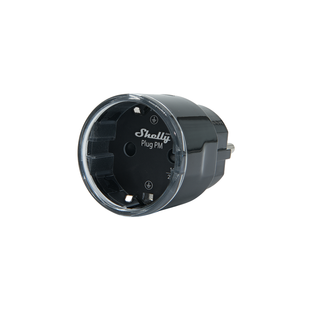 Shelly-Plug-PM-Gen3_Plug_Play_Black_main_image_01.png Shelly Plug PM Gen3 Black Wi-Fi/BT + PM - Sensore di distanza, 16A - immagine 1