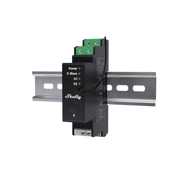 Shelly Wave PRO 2PM - versione Long Range, Modulo tapparelle e tende. Colore nero