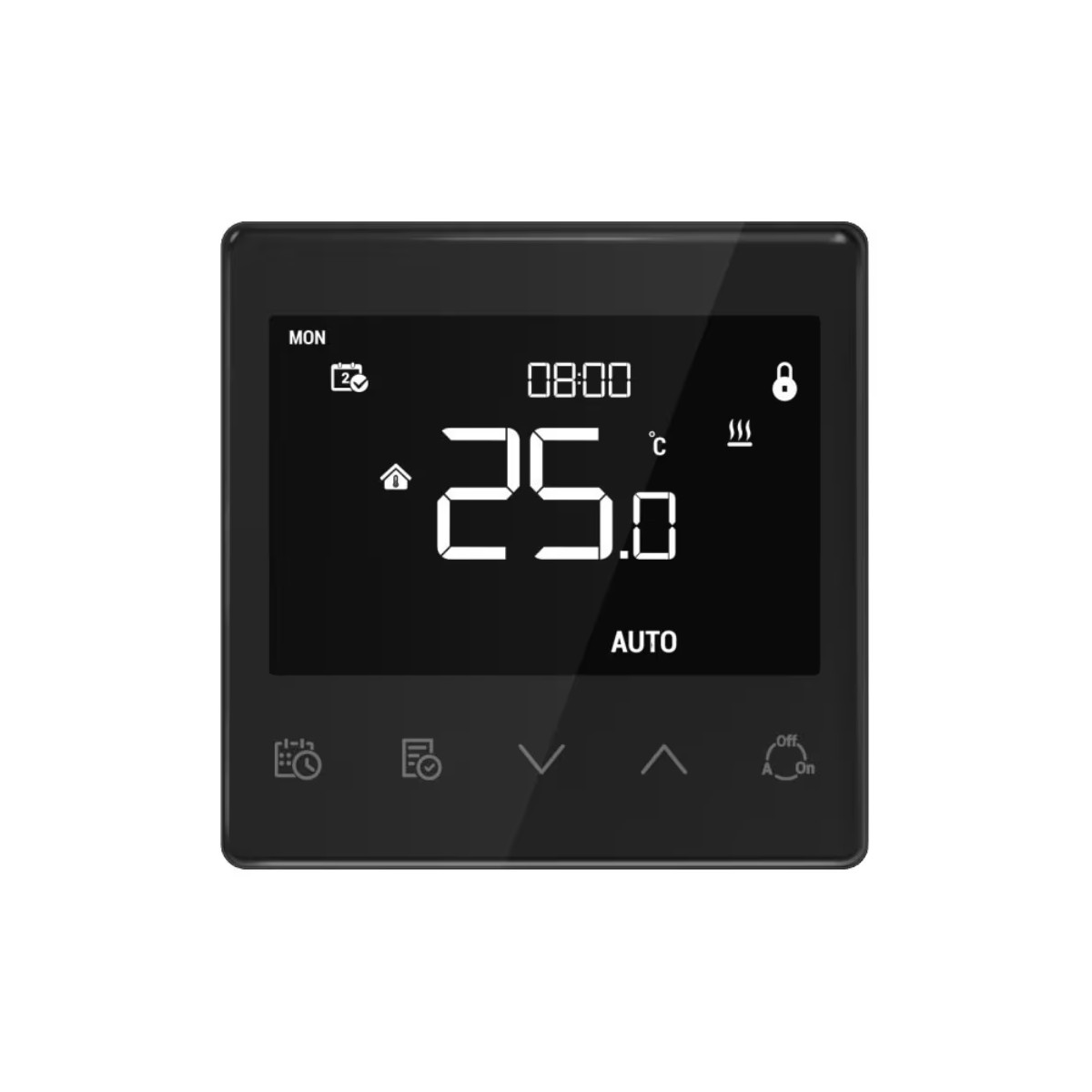 WARM-CONTROL BLACK Termostato da incasso Warm-Control per valvole di riscaldamento Z-Wave, nero Termostato da incasso Warm-Control per valvole di riscaldamento Z-Wave, nero