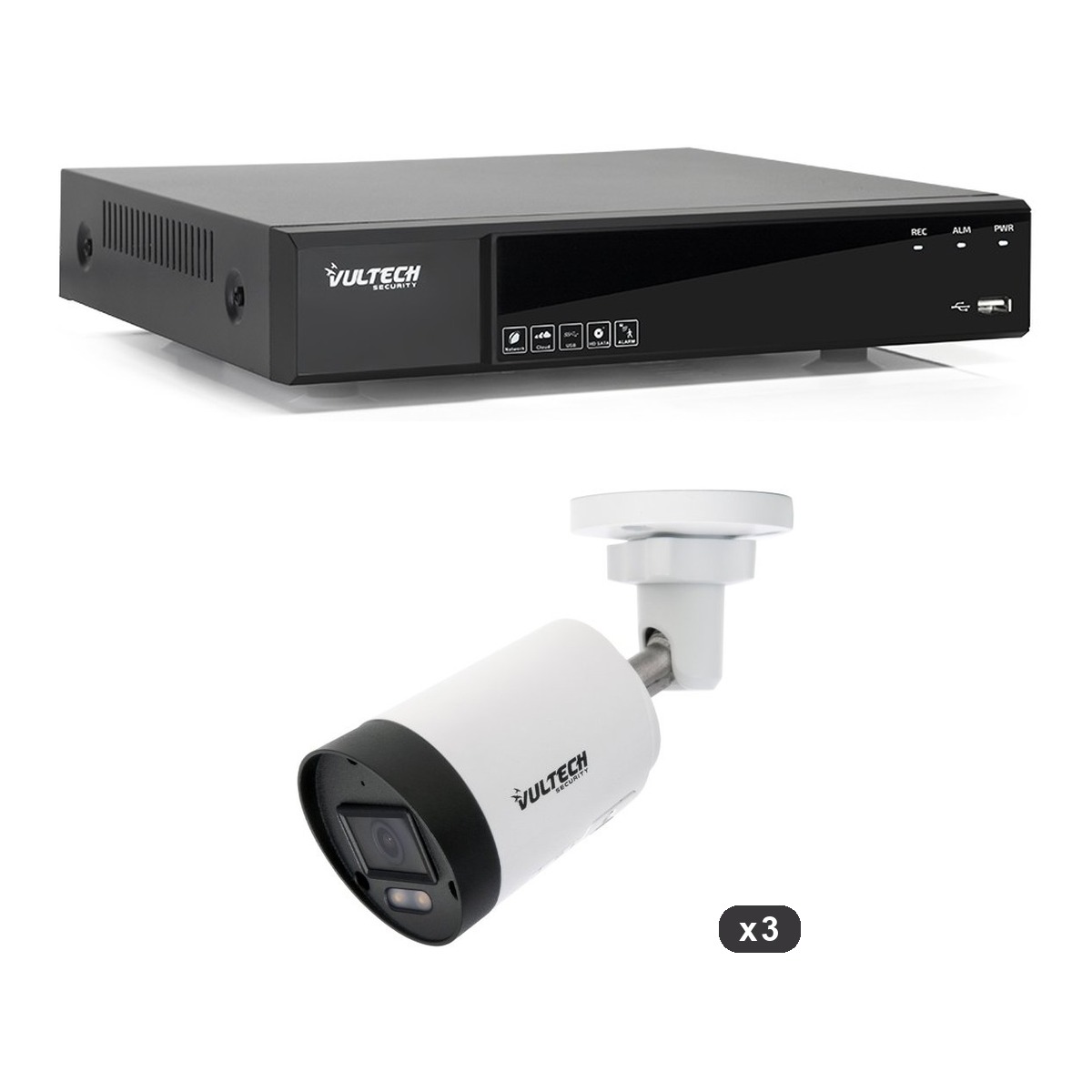 kit-vs-lite-bullet-collage Kit videosorveglianza NVR 8ch + 3 Bullet IP 4MP LITE AI-ISP - immagine 1