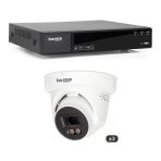 Kit videosorveglianza NVR 8ch + 3 Dome IP 4MP LITE AI-ISP