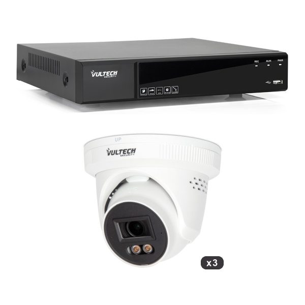 Kit videosorveglianza NVR 8ch + 3 Dome IP 4MP LITE AI-ISP
