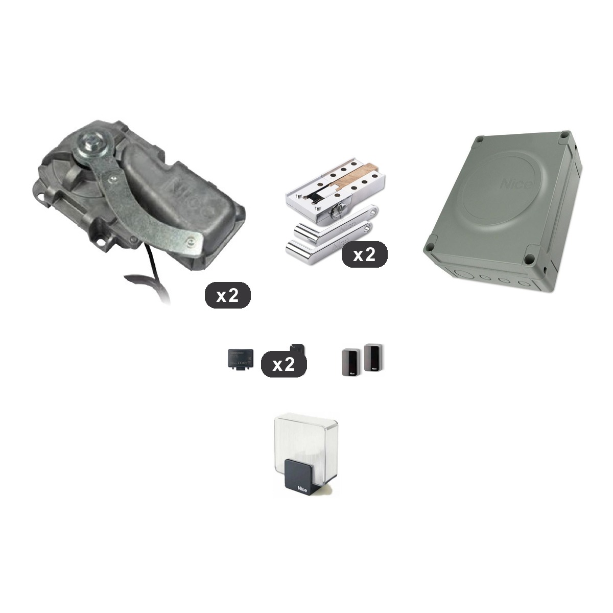 lfab4024hsklt-collage Kit Nice L-Fab 24HS interrato per cancelli a battente con ante fino a 4 m o 400 kg - immagine 1