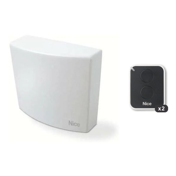 Kit elettronica Nice per serrande: centrale MC200, 2 trasmettitori ON2E e fotocellule EPS