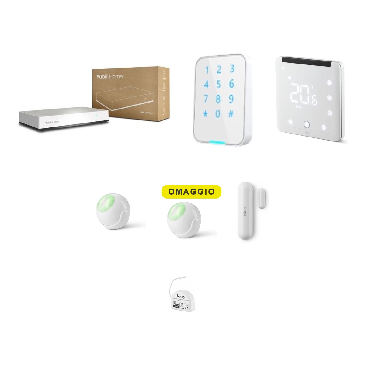 yh-001klt-collage Pack B&B SMART Canale: Yubii Home, tastierino Z-Wave e dispositivi smart per camera o appartamento - immagine 1
