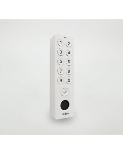 Tastierino biometrico Tedee Keypad PRO bianco con PIN e impronta digitale