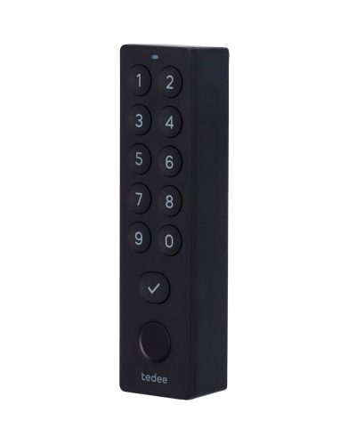 Tastierino biometrico Tedee Keypad PRO nero con PIN e impronta digitale