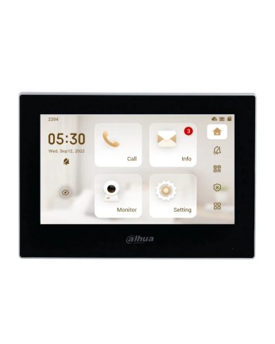 Monitor interno IP 7" touch PoE, nero